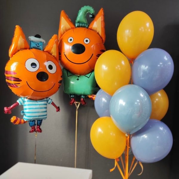 Композиция из гелиевых шаров 3 кота (Три кота)